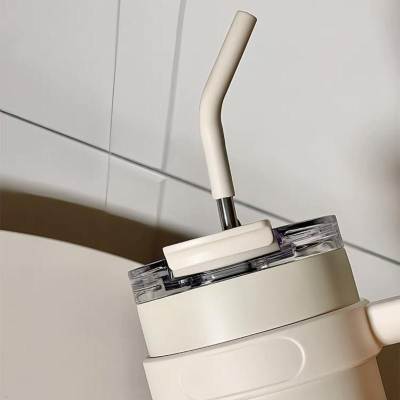 1100ml Thermos Water Bottle Stainless Steel Coffee Cup with Straw Keeps Cold and Heat Large Capacity Insulated Car Thermos Mug