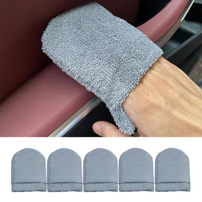 5 Stück Auto Polierwachs Schwamm Weiche Mikrofaser Auto Wachs Applikator Handschuhe Schaumstoff Applikator Pad für Auto Detaillierung Pflege Werkzeug
