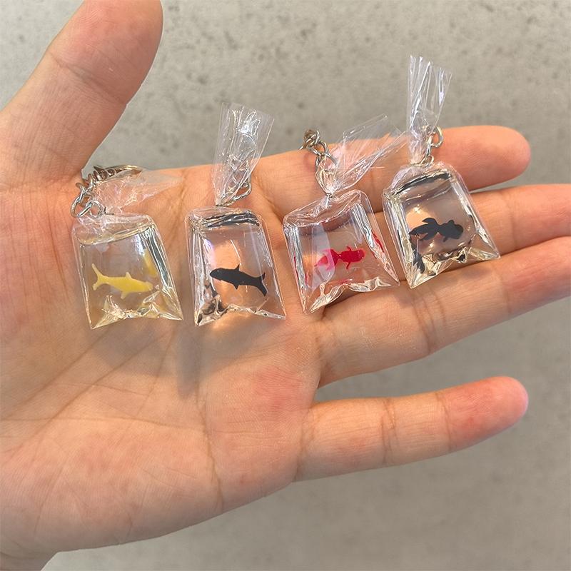 Creative Simulation Goldfish Carp Keychain Personalized Transparent Fish Keychain Pendant Exquisite Backpack Decoration Gifts