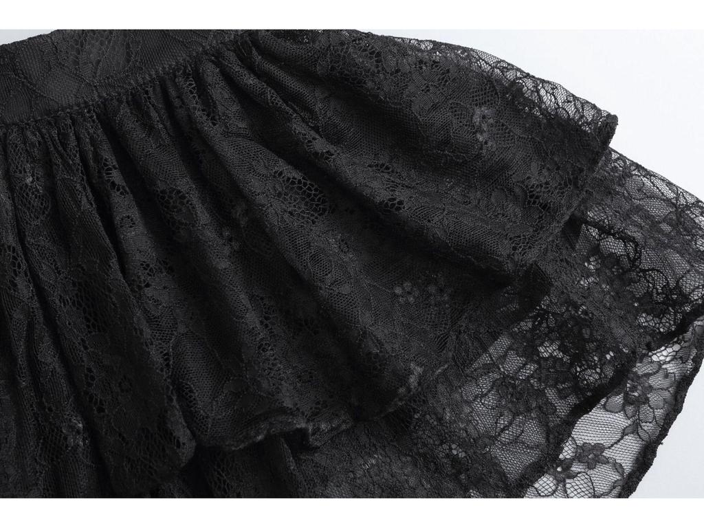 2024 Elegant Chinese Style Lace Cape & Cheongsam Cardigan with Cloud Shoulder Collar