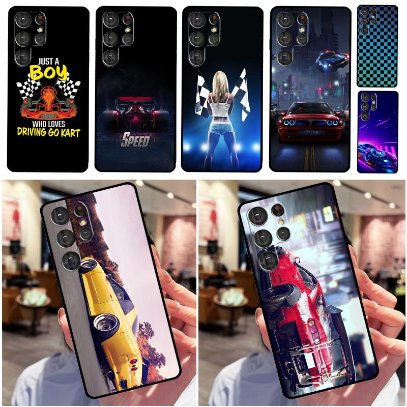 Boy Racer Car Phone Case For Samsung Galaxy S25 S24 Ultra S9 S10 S20 S22 S21 Plus S23 FE Back Cover Shell