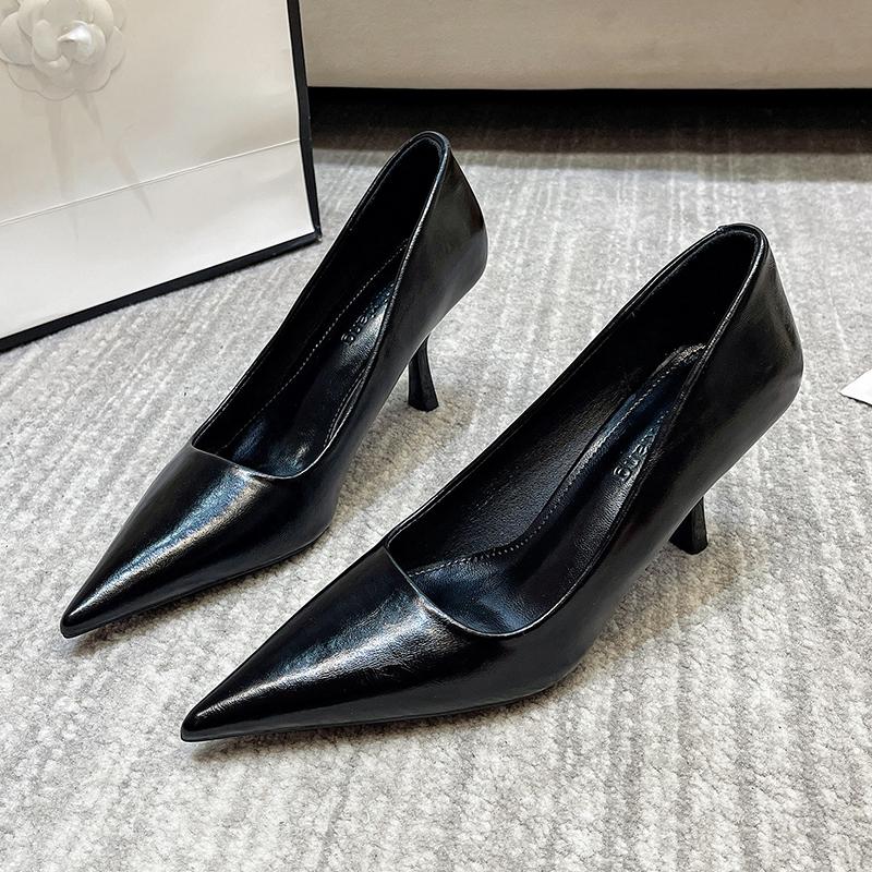

Fashion New Summer PVC Heels Pointy Head Diamond Temperament Female Fairy French Transparent Wedding Shoes Single Rhinestone Pumps 34 чёрный