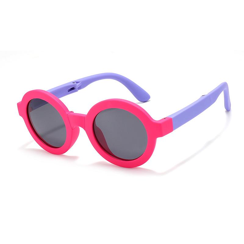 Childrens Sunglasses Foldable Round Frame Summer Outdoor Sun Protection Uv