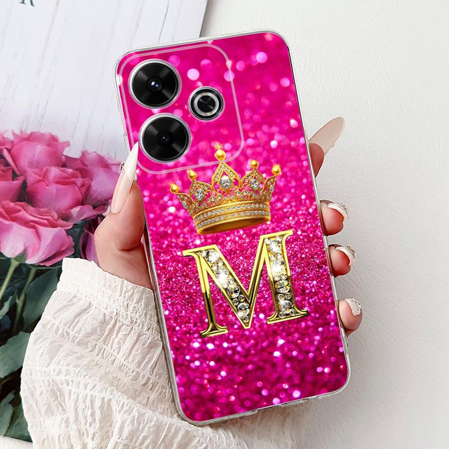 For Xiaomi Redmi 13 Case New Letters Cover 6.79'' Clear Silicone Soft TPU Phone Case For Xiaomi Redmi 13 Redmi13 Back Cover Bags