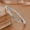925 Silver Flower Bracelet For Women Original Texture Adjustable Solid Bracelets Light Luxury Party Jewelry