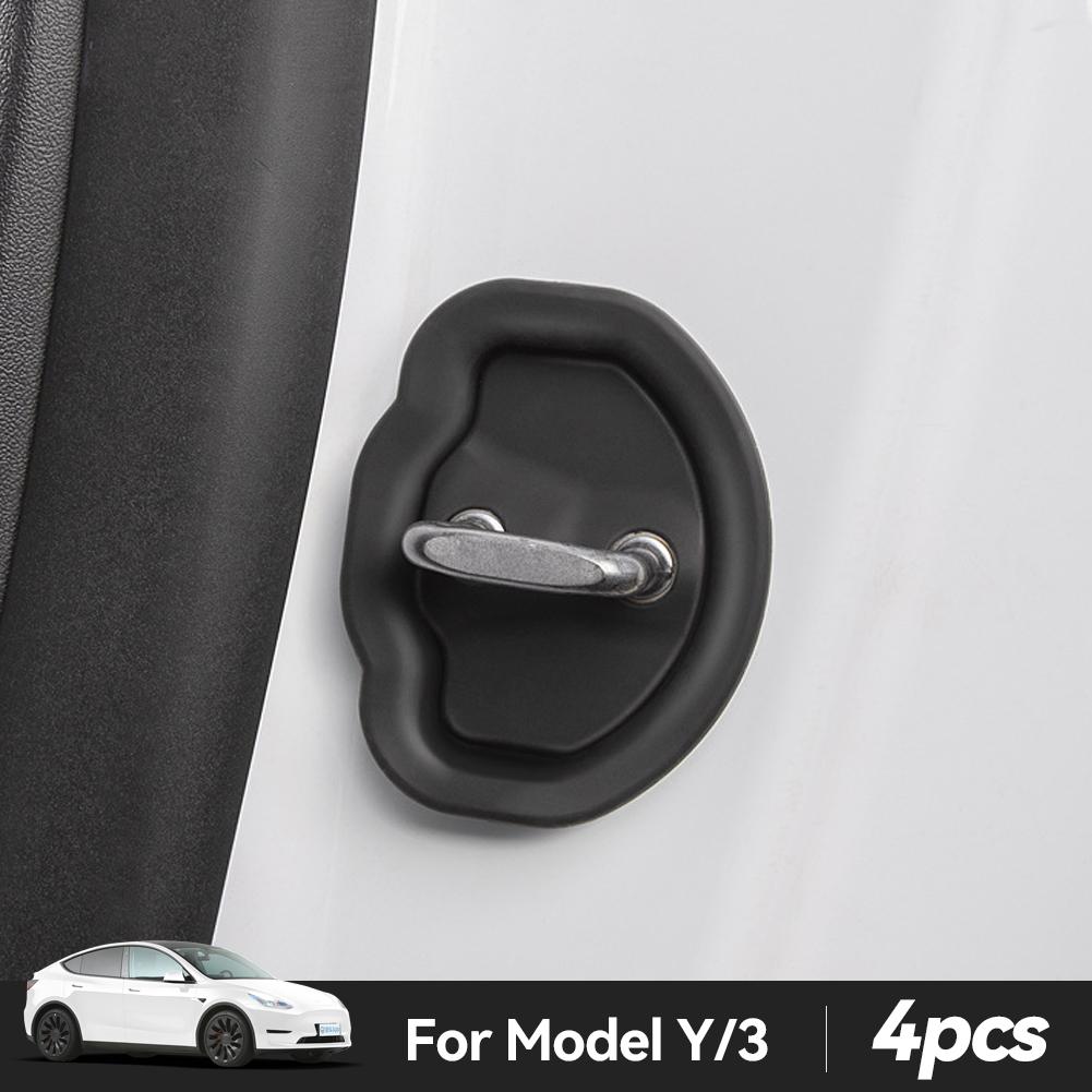 

4шт силиконовая автомобильная дверь заглушка демпфирующая подушка антистолкновительный замок пряжка защитный чехол для Tesla Model 3 Model Y
