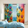 2 Pcs   Versatile Polyester Transparent Curtains for Home Decoration Love Graffiti Art Colorful for Use In Bedrooms and Living