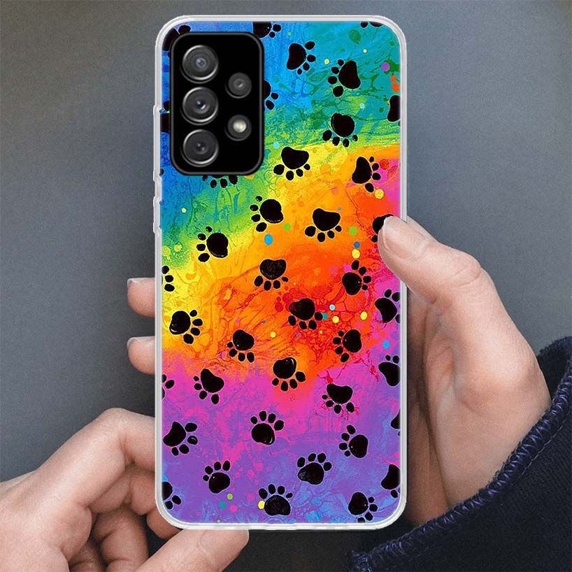 Cartoon Niedliche Hundepfoten Handyhülle Für Samsung Galaxy A51 A50 A71 A70 A41 A31 A21S A10 A20E A30 A40 A6 A7 A8 + A9 Weiches Silikon Sh