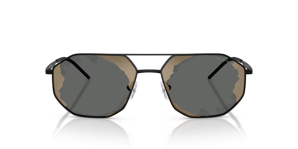 EMPORIO ARMANI Matte Black 30017G58 0EA2147 Sunglasses, Black, Mirror, Red, 58mm,