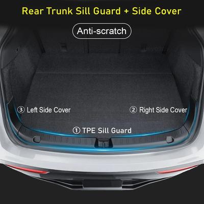 For Tesla Model Y Juniper 2026 2025 Trunk Threshold Strip TPE Mats Sill Guard Rear Cargo Anti Scratch Protector Car Accessories