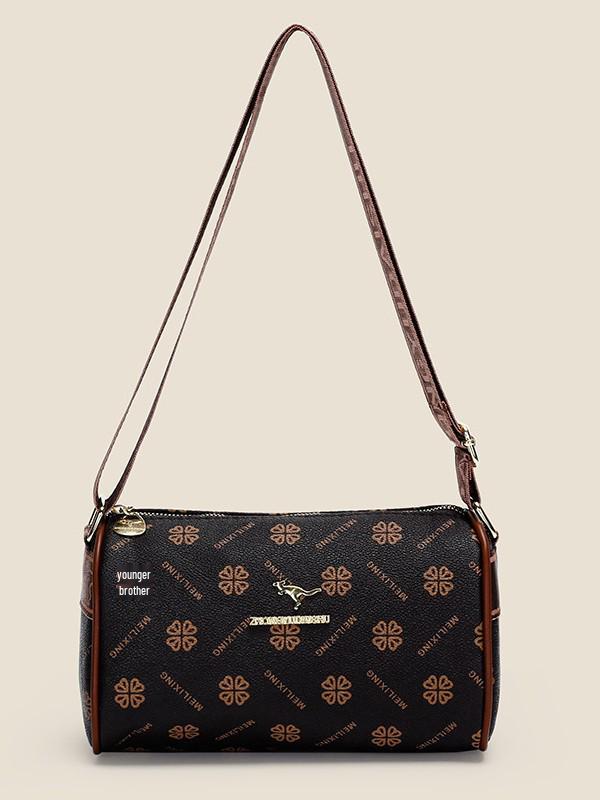Retro-Print PU-Leder Umhängetasche für Frauen mittleren Alters