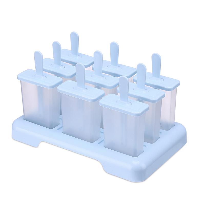 9-Fächer-Eis am Stiel-Form Eiswürfelform DIY-Maschine Hausgemachte Eisbox Sommer Mit Stiel Küchenzubehör 1 blau