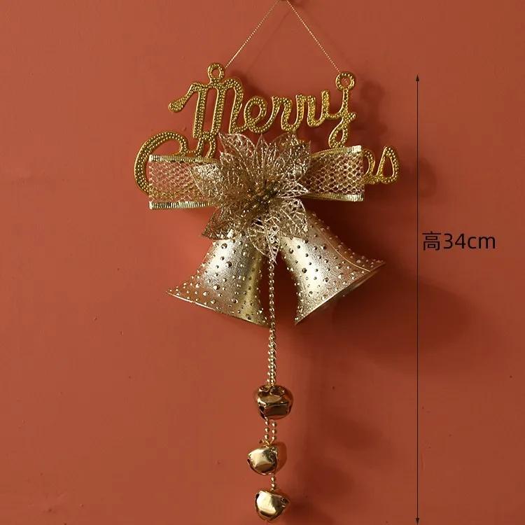 Christmas Lighted Bell Ornaments Hanging Large Jingle Bells Decorations for Tree with Holly Berry for Indoor Outdoor Christma