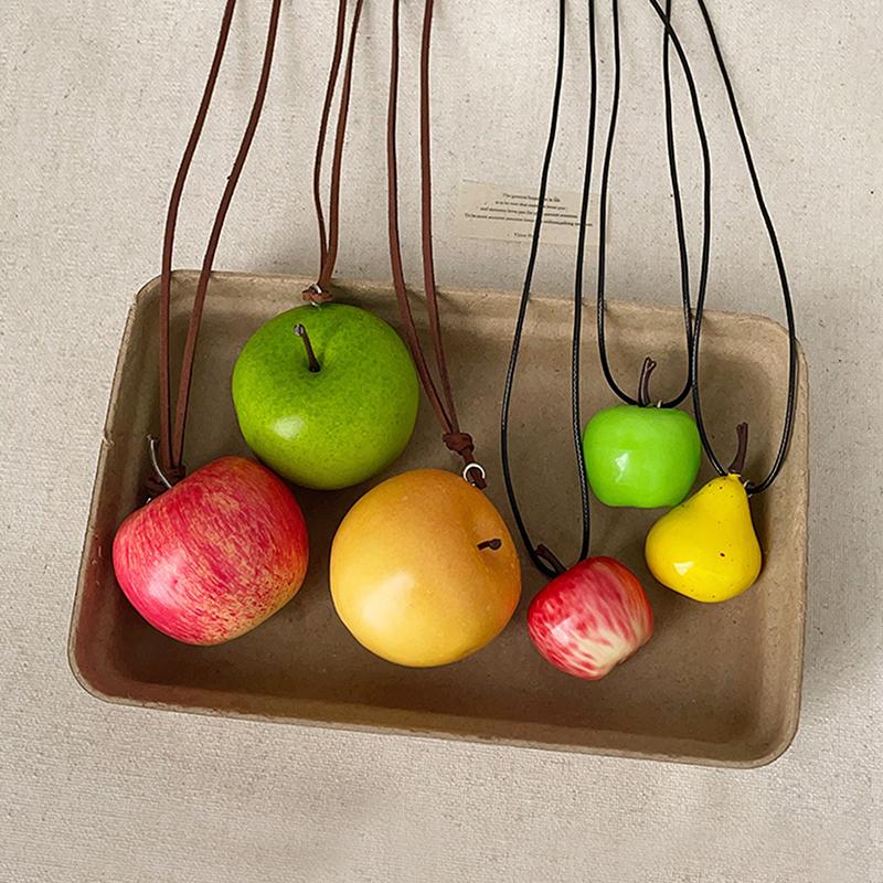 Funny  Bag Accessories Trend Fruits Pendant Necklace For Women Girls Y2K Cute Party Necklace Aesthetic Jewelry