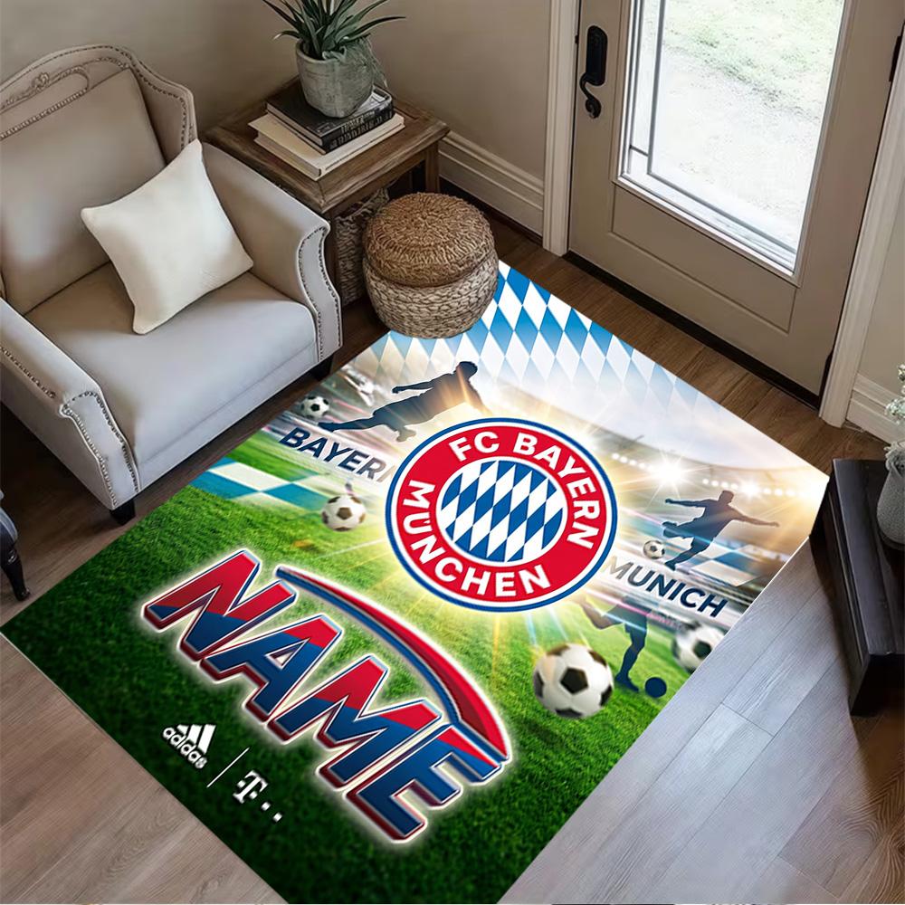 Bayern Munich Soccer Action Floor Mat Design for Hallway Dining Room Game Room Kitchen Antislip Carpet Decorate Offices Birthday/Christmas Gift