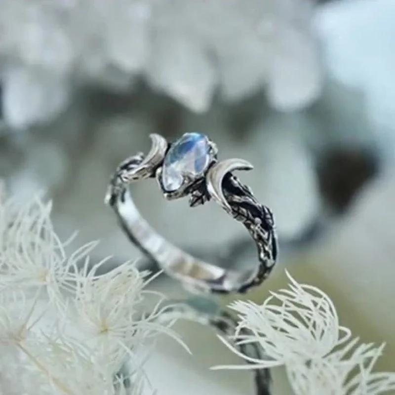 Moonlight Ring, Women's Retro Party Jewelry, Exquisite Bohemian Style Party Finger Accessories