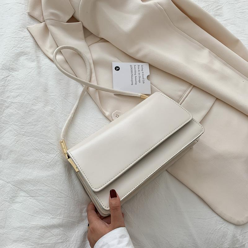 

Simple texture small bag 2020 new trendy fashion women s bag shoulder underarm bag versatile small square bag белый