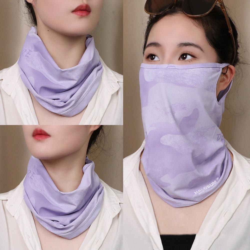 UV Protection Sunshade Veil Face Cover Shading Ice Silk Face Mask Sunscreen Face Mask  Riding