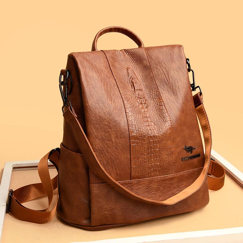 Rucsac din piele moale pentru femei, ghiozdane școlare pentru fete, rucsac de călătorie de mare capacitate