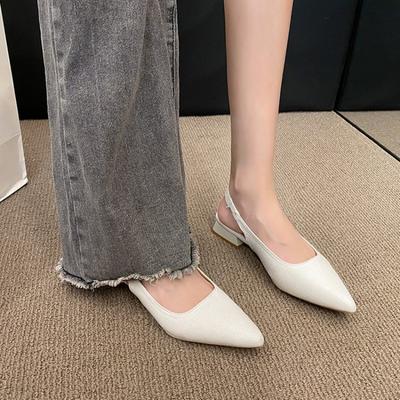 New French Pointed-toe Thick-heeled Sandals