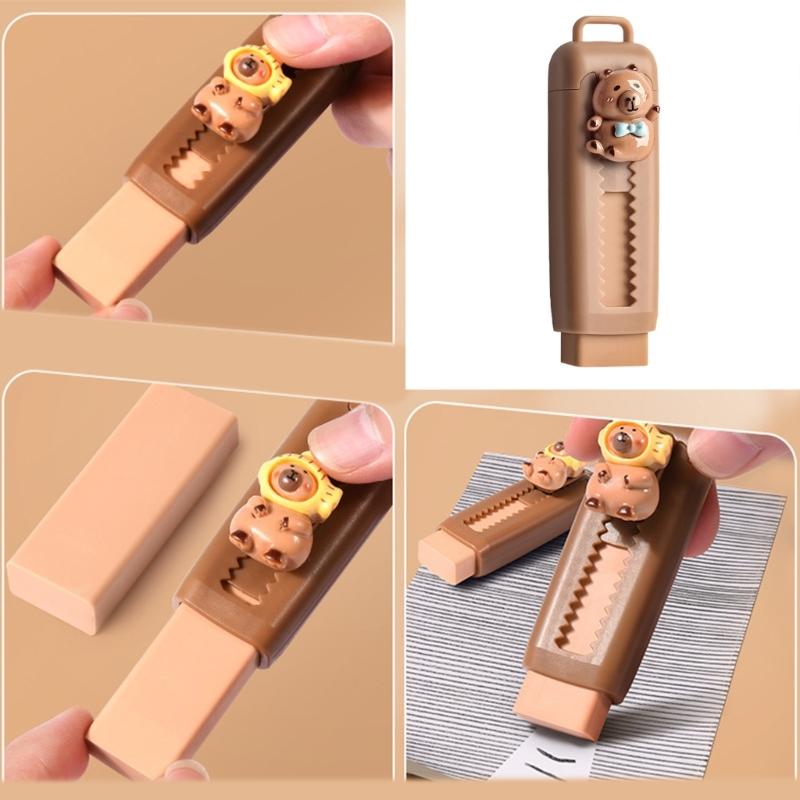 Retractable Eraser Sliding Retractable Pencil Erasers Refillable Pencil Erasers Rubber Eraser for Kids Students School