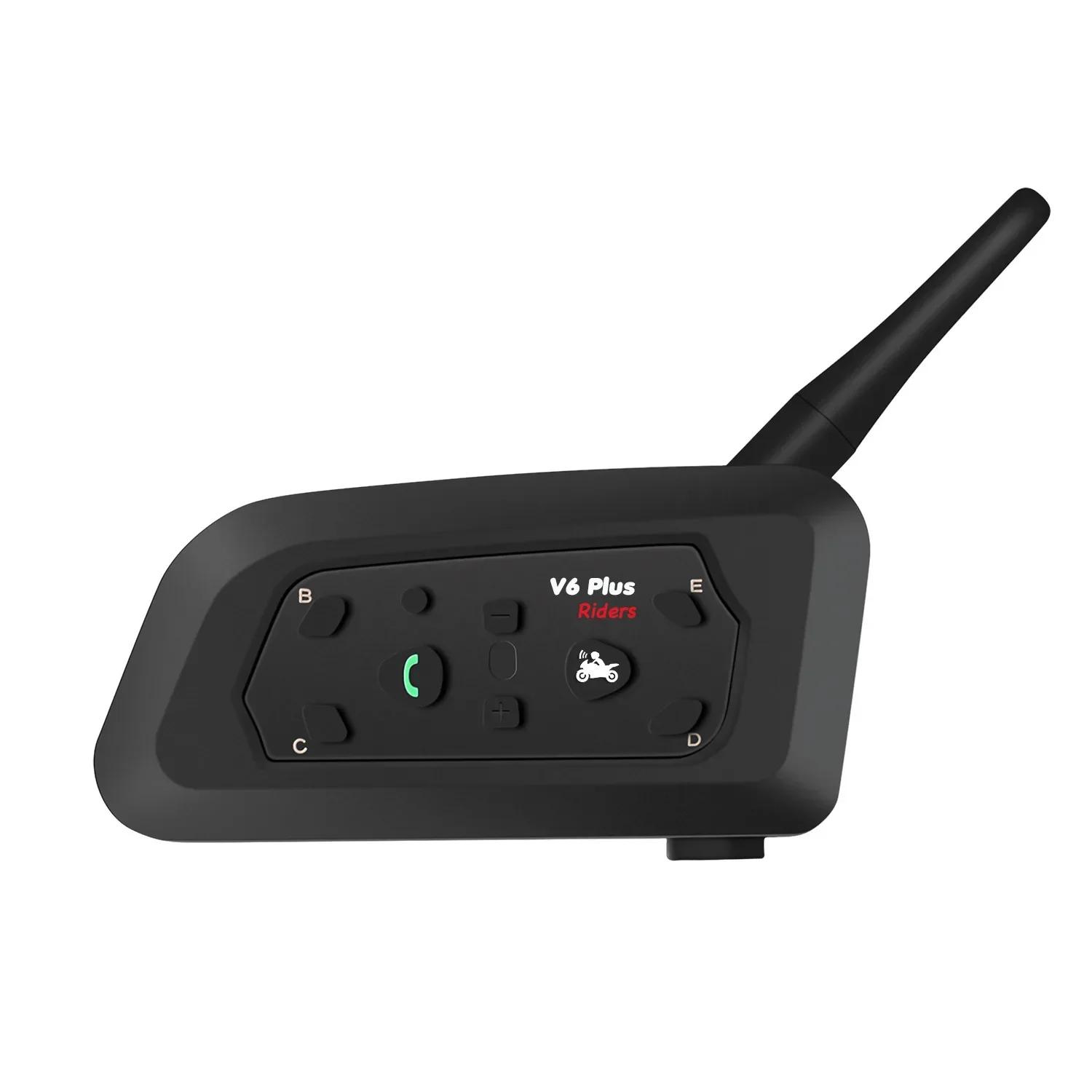 Multi Rider V6 Plus Helmet Bluetooth Intercom Headset Dual Talk Private Channel Waterproof Motorcycle Ski Riding Headphone V6 Plus