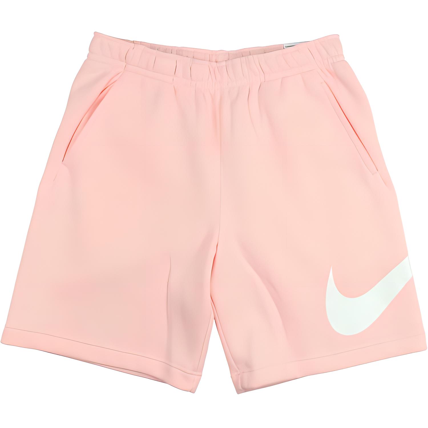 Nike Sportswear Club Logo Print Straight Leg Solid Color Sports Shorts Men Shorts Pink BV2721-686 S