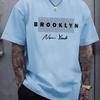 Cross-border European and American trend T-shirt men's pure cotton New York round neck short-sleeved T-shirt fashion casual men's short-sleeved T-shir