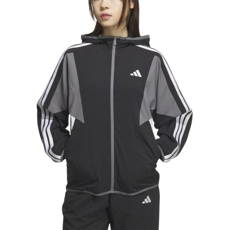 Adidas Team Aero Ready Casual Comfortable Simple Slim Fit Long Sleeve Jacket Women Jacket Black JN9998