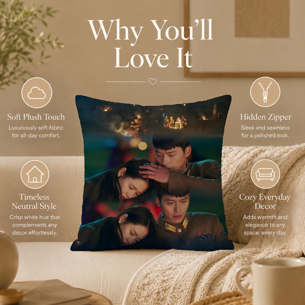 Drama C-Crash Landing on YouS Cushion Cover Double-Sided Printed Pillow Cover Hypoallergenic Dust-Mite Proof