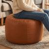 PU Leather Seat Cushion Cover Waterproof Storage Bench Cover Pouf Cover Toy Storage