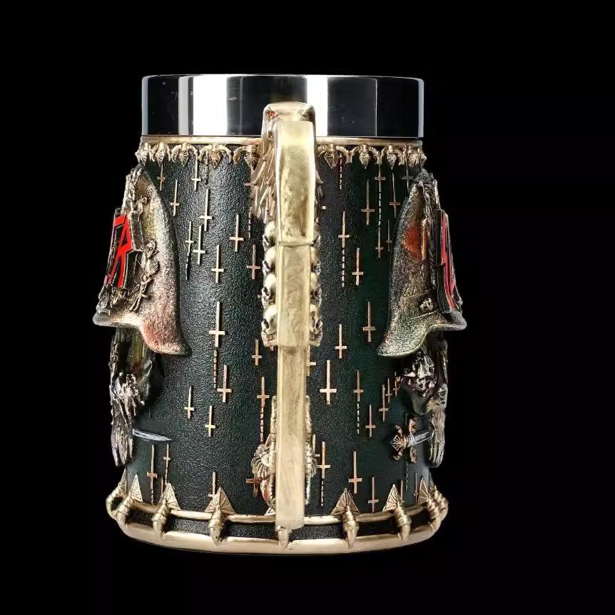 Fantasy retro Norwegian Mythology 600ml beer mug resin stainless steel insert Stein large wine glass Halloween gift