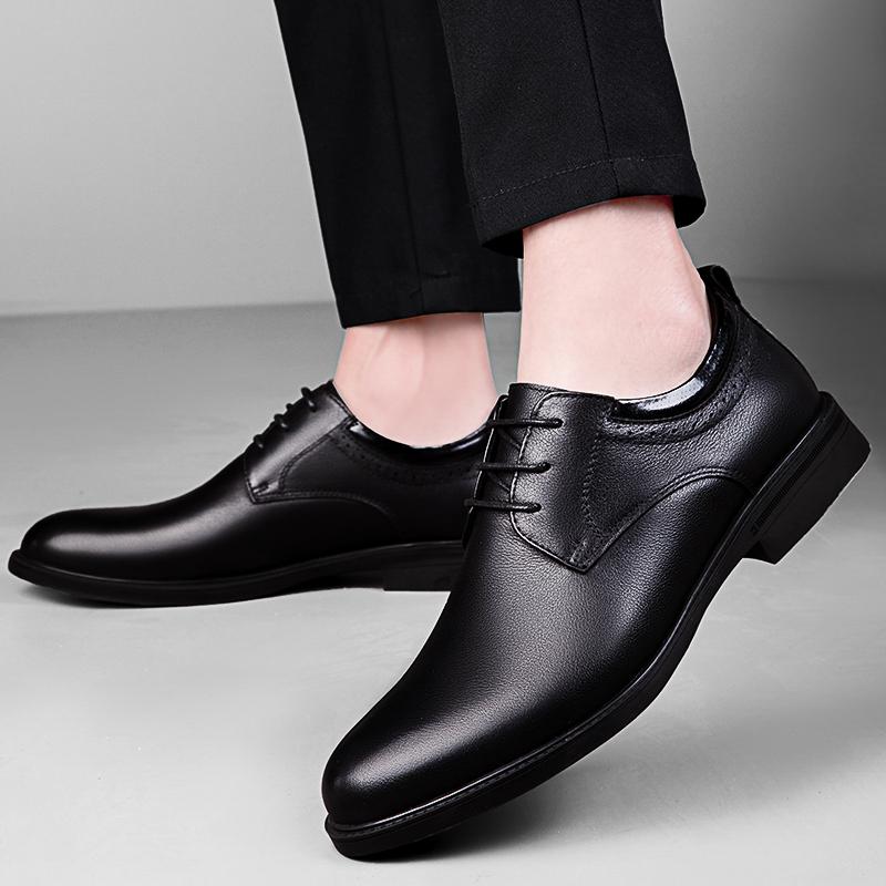 Fashion Lace Up Oxford Shoes Genuine Leather Men Casual Shoes Comfortable Mens Business Shoes Luxury Brand Formal Dress Footwear