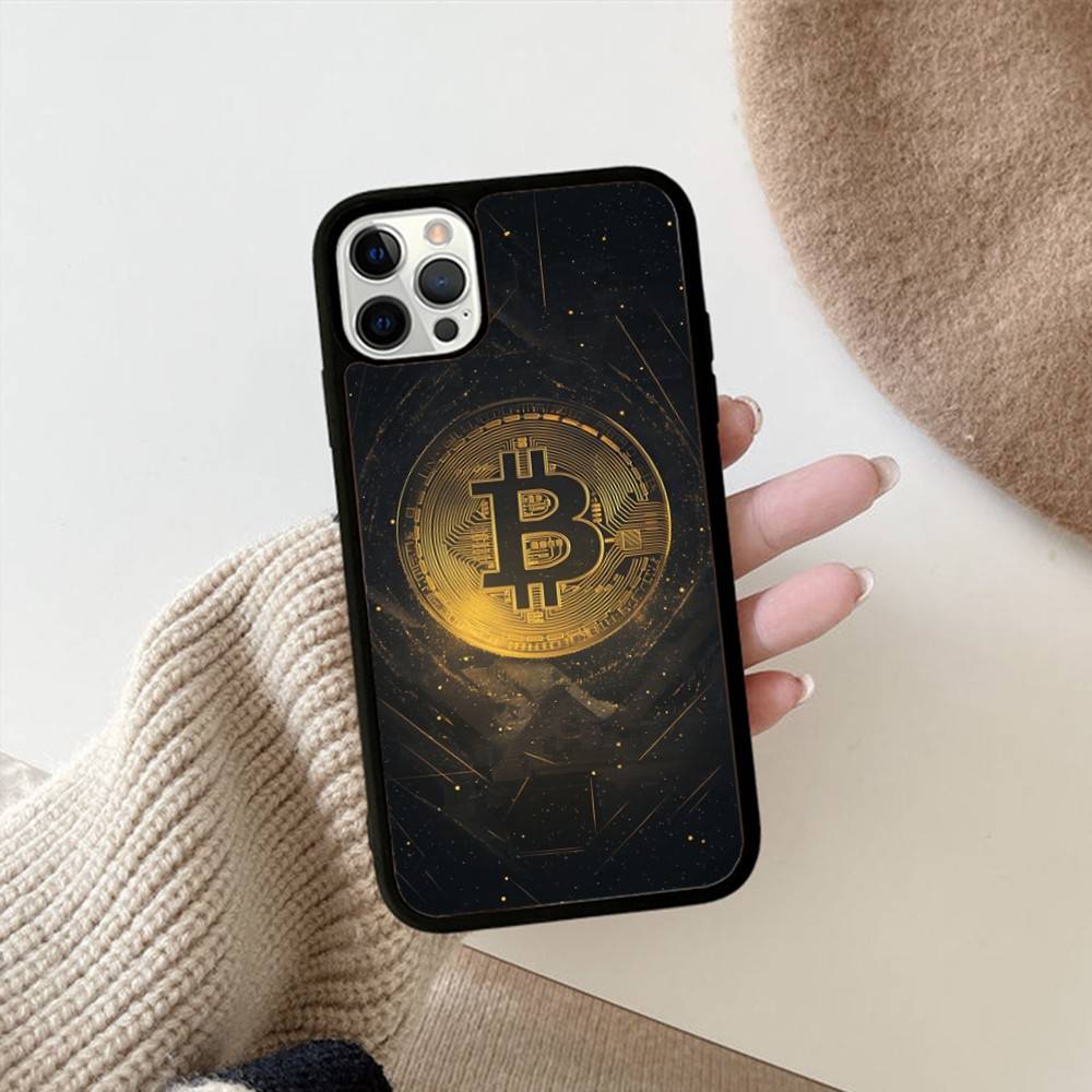 Luxury B-BitcoinS PC+TPU Phone Case For IPhone 11 12 13 14 15 16 17 Plus Pro Max Cover