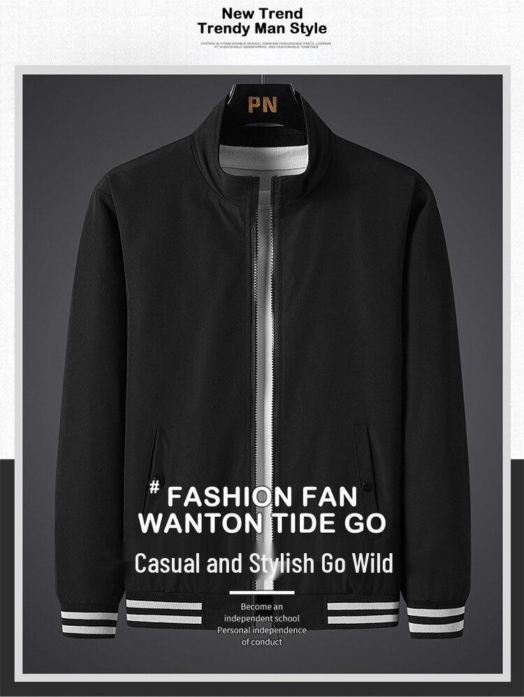 Men's Spring and Autumn Business Casual Stand-up Collar Windproof Jacket