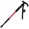 Outdoor Aluminium Alloy Suspension T Handle Trekking Pole Walking Stick for Climbing Camping(red )