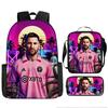 Football Schoolbag Three-Piece Backpack Pencil Bag Satchel Package Primary And Secondary School Students Schoolbag