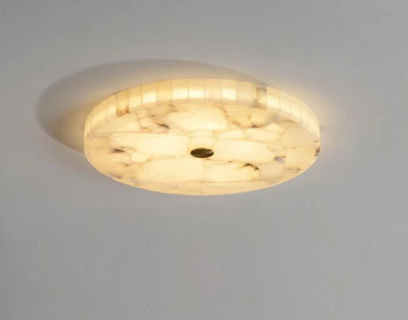 Светодиодные лампы Современная мраморная потолочная люстра Домашний декор Потолочный светильник Белый мрамор 40cm