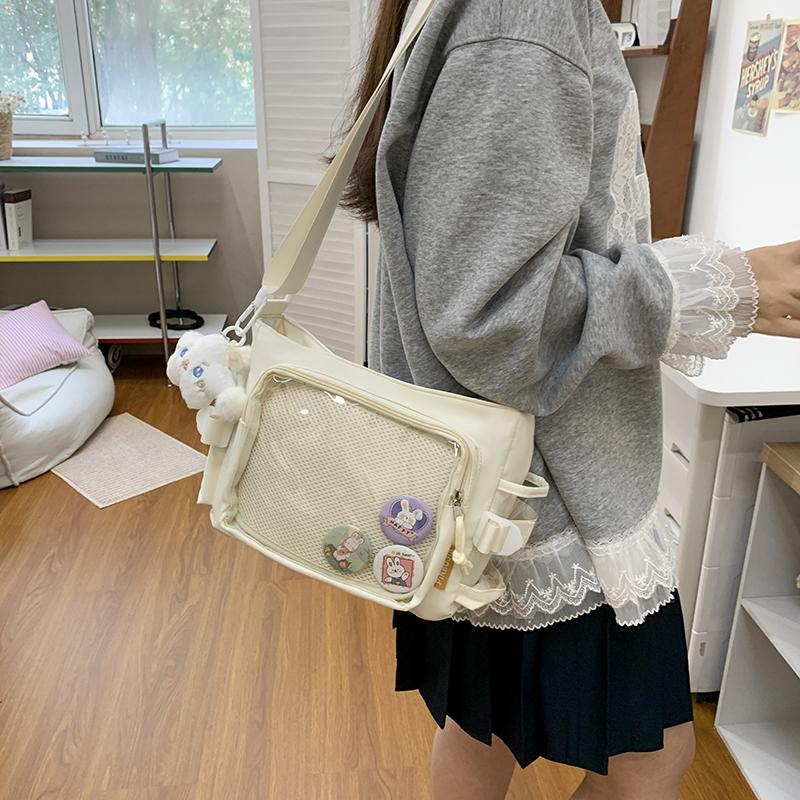 Nuova Borsa a Tracolla Ulzzang Dolce e Carina da Ragazza Harajuku Borsa a Tracolla Uniforme JK da Donna Borsa a Tracolla Y2K Borsa a Messaggero Stile Preppy