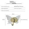 Butterfly Shaped Self Adhesive Wall Hooks No Drill Up To 8KG Load Bearing Hangers for Bathroom Kitchen Coat Towel Hanging