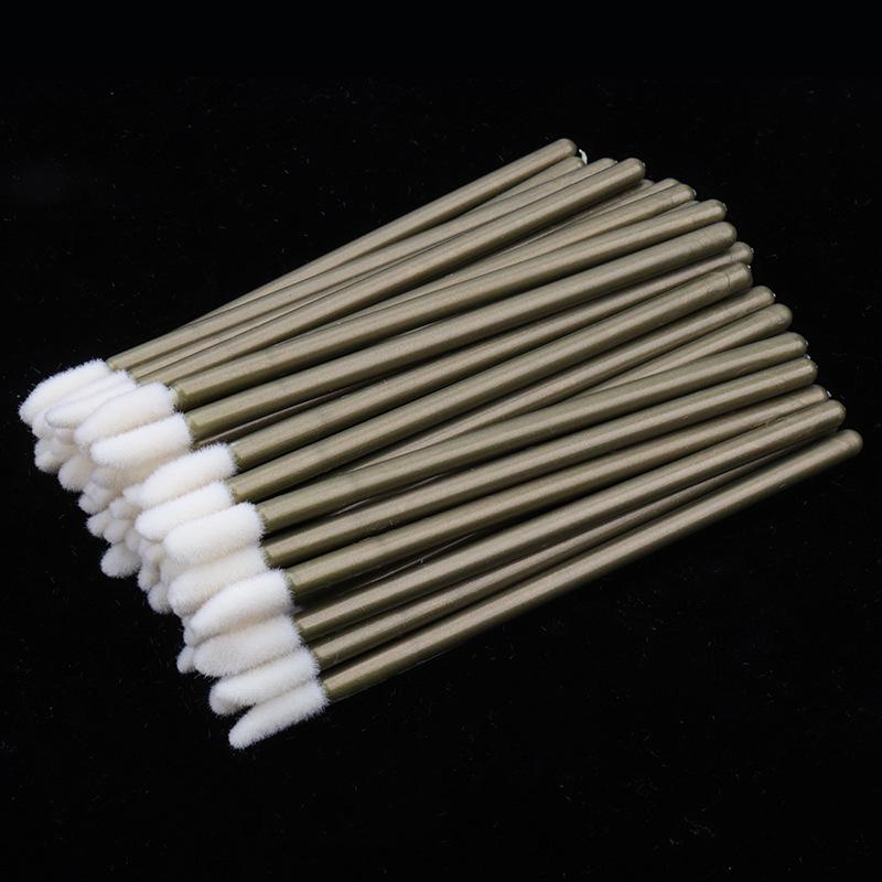 50er-Pack Einweg-Lippenpinsel mit tragbarem Nylonborstenkopf für Make-up