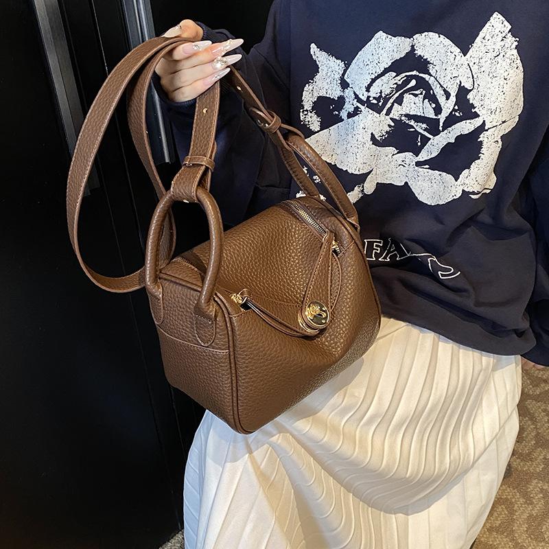 Autumn new high-end lychee pattern lock single shoulder oblique span trendy women's bag