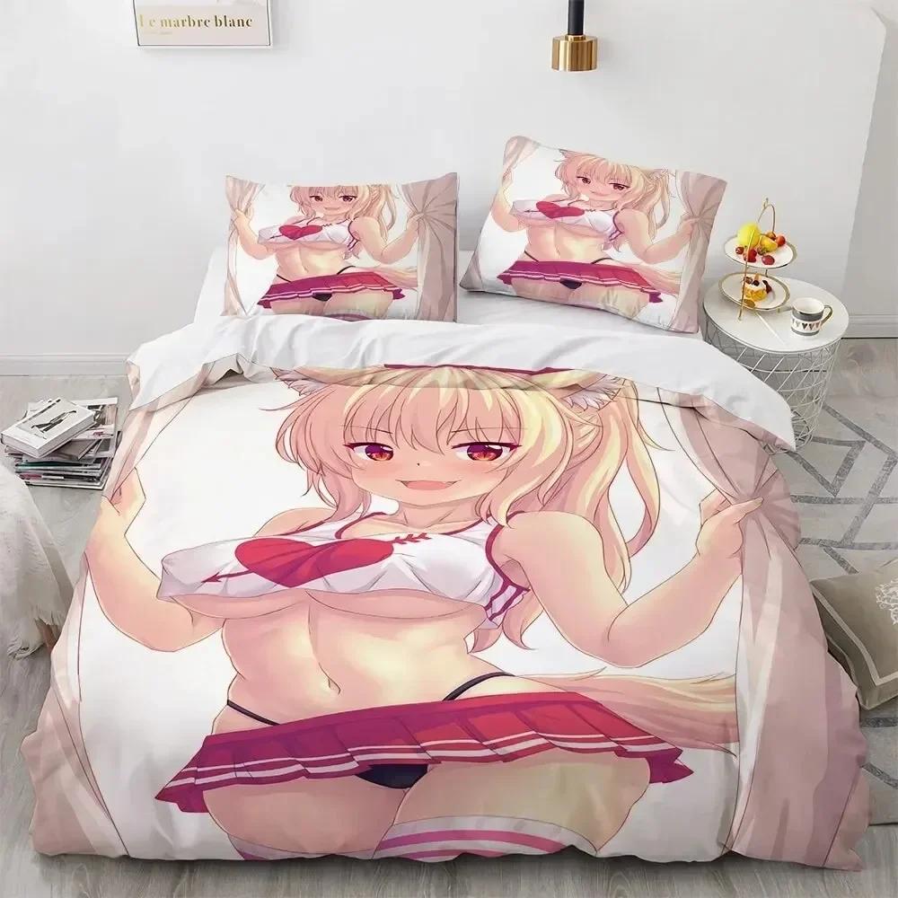 Top 3D Kawaii  sexy Girl Bedding Set Boys Girls Twin Queen Size Duvet Cover Pillowcase Bed Kids Adult Fashion Home Textile