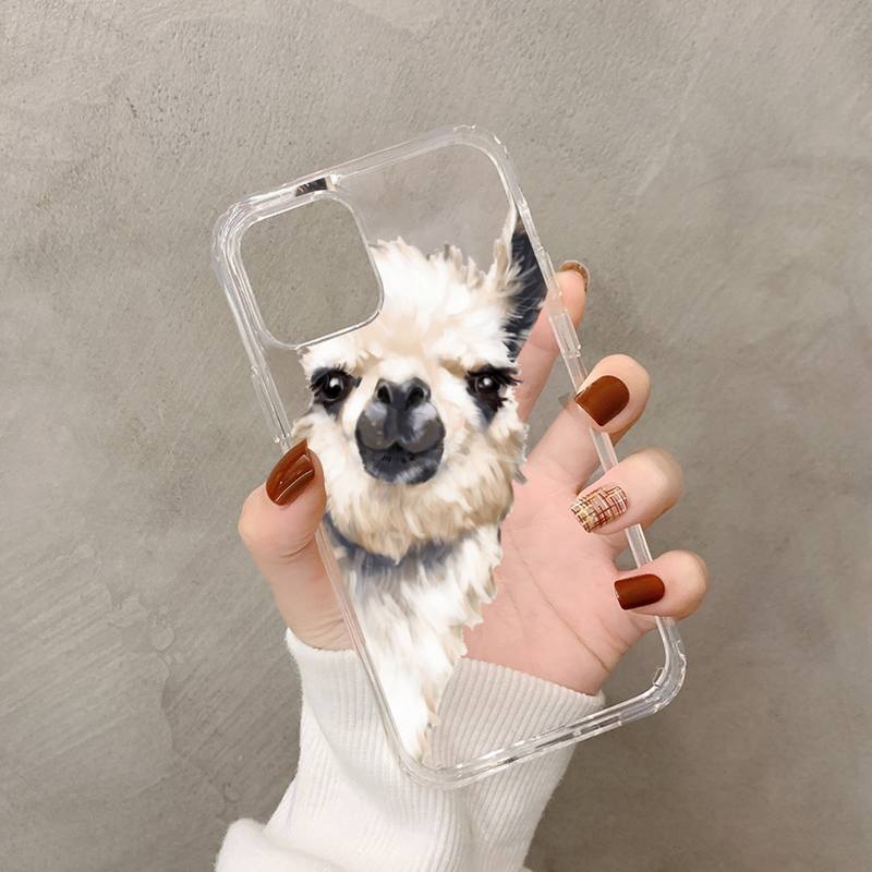 Kawaii śliczne lama alpaka zwierzęta kreskówki kolorowe etui na telefon dla iphone 13 11 12 pro XS MAX 8 7 6 6S Plus X 5S SE 2020 XR etui