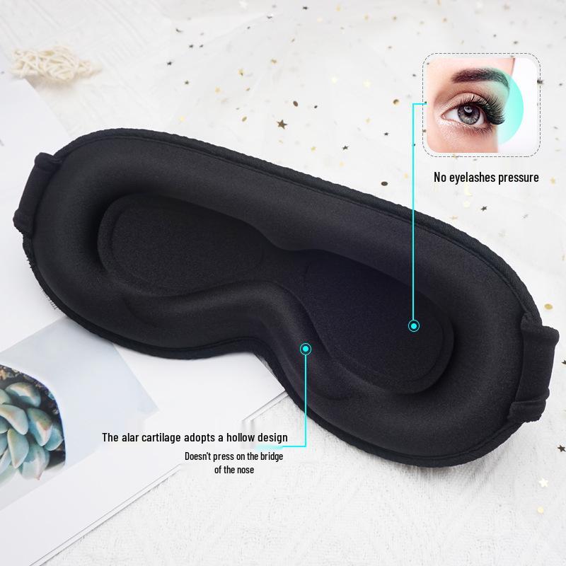 3D Blackout Sleep Mask with Hollowed Nasal Wing & Pressure-Free Design for Deep Rest