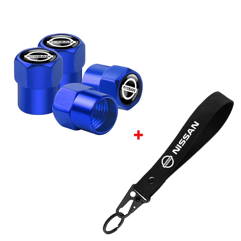 Tapa de Válvula de Neumático de Coche de Aluminio Insignia de Coche Llavero de Nylon Accesorios Para Nissan Nismo X-Trail Qashqai J11 Juke Altima Note Skyline