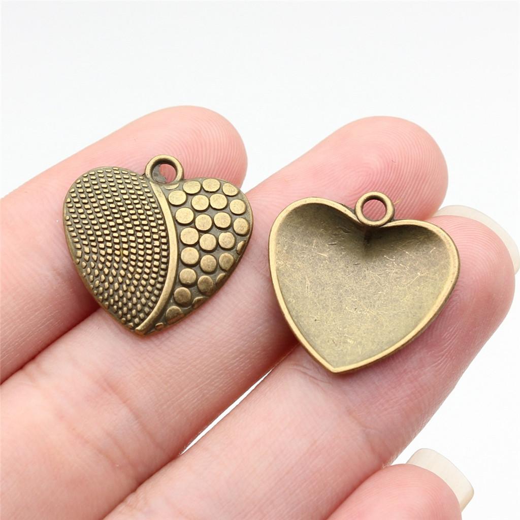 Charms Peach Heart-shaped Love Pendants Vintage Jewelry Supplies ZC094