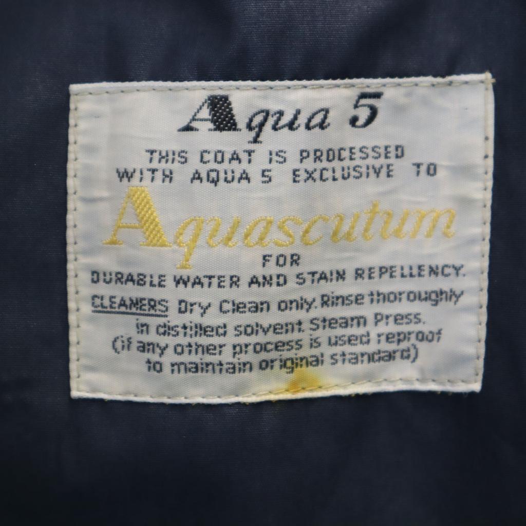 Aquascutum 80s Made in England Old Stainless collar coat 36 Navy Packable Men's Used