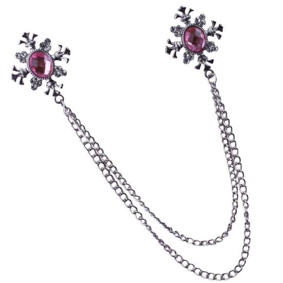 Suit Brooch for Men & Women Double Staggered Metal Hanging