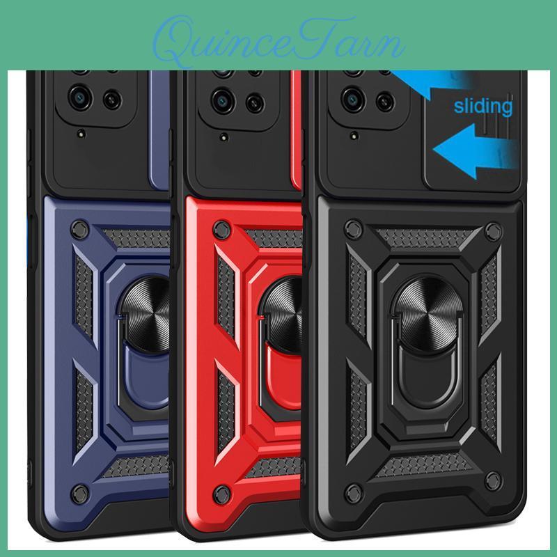 For Samsung Phone Case Galaxy M32 Slide Camera Lens Phone Cases For Samsung Galaxy M32 M 32 4g 5g Shockproof Military Grade Armor Ring Stand Cover